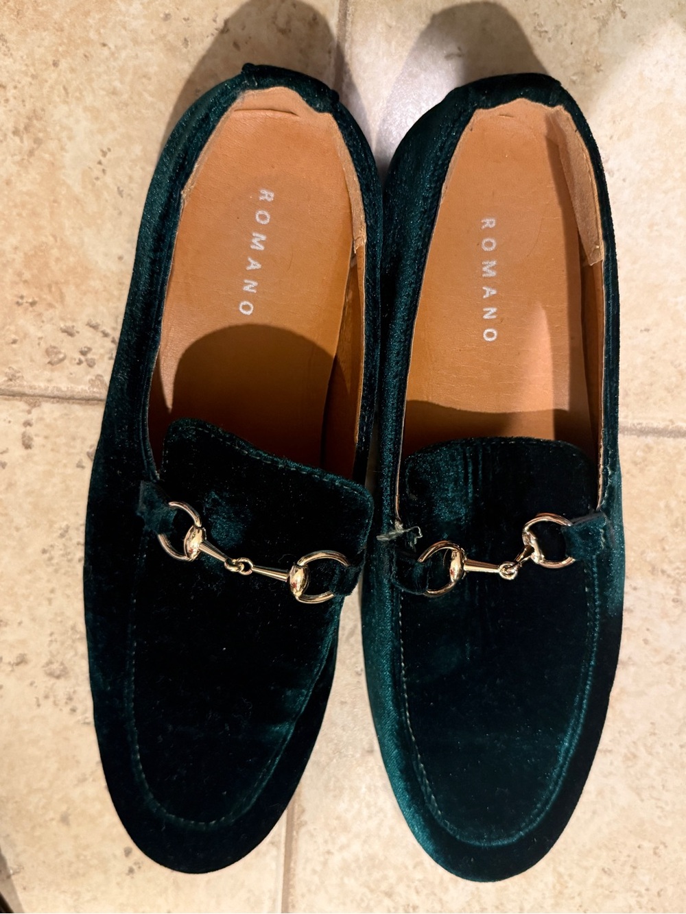 Roma Velvet Horsebit Loafers in Emerald Green Kids Shoe